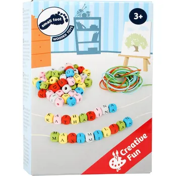 Dětské navlékací korálky Small Foot Dřevěné barevné písmenkové korálky 300 ks