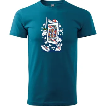 Pánská móda Karťák - Klasické pánské triko vyšší gramáže - XS ( Petrolejová )