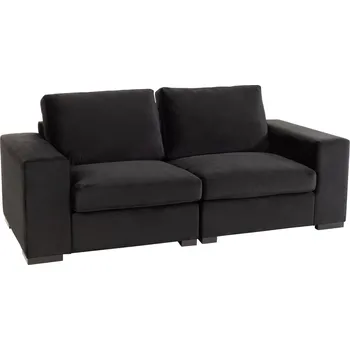 Pohovka Černá 2-místná sametová pohovka Nalmi black - 212*98*86cm