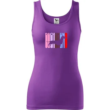 Dámské tričko Jezevčík Rozteklý nápis - Dámské tílko - 2XL ( Fialová )