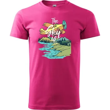 Pánská móda Alaska - Klasické pánské triko vyšší gramáže - L ( Purpurová )