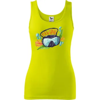 Diving obrázek kreslený - Dámské tílko - 2XL ( Limetková )