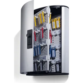 Skříňka na klíč Skříňka na klíče 72-M z hliníku, s mechanickým zámkem a 72 háčky