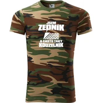 Pánské tričko Zedník kouzelník - Army CAMOUFLAGE - XL ( Hnědý maskáč )