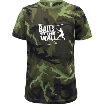 Chlapecké oblečení Balls to the Wall squash - Dětské maskáčové triko - 134 cm/8 let ( Zelený maskáč )