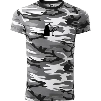Pánská móda Borec s pilou - Army CAMOUFLAGE - XS ( Šedý maskáč )
