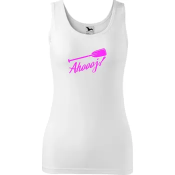 trend-design.cz Dámské tílko vodácké - Pádlo ahoooj Barva textilu: bílá - růžový potisk, Velikost oblečení: XS