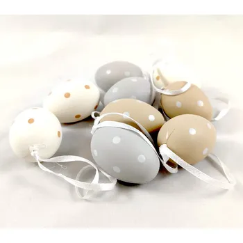 Velikonoční dekorace Velikonoční vajíčka - šedá, krémová, hnědá