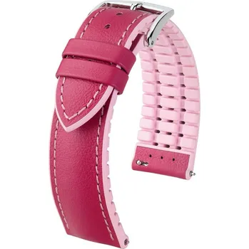Módní doplněk Kaučukový řemínek Hirsch Lindsey M 0922202125-2, růžový, přírodní kaučuk, délka M, Quick Release - 18 mm