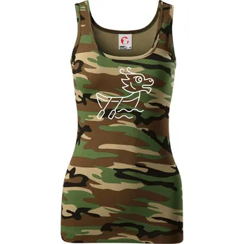 Dámské tričko Dračí loď jednoduchá - Dámské Maskáčové tílko - XS ( Hnědý maskáč )