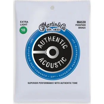 Struna pro kytaru a smyčcový nástroj MARTIN MA530 Authentic SP 92/8 Phosphor Bronze Extra Light