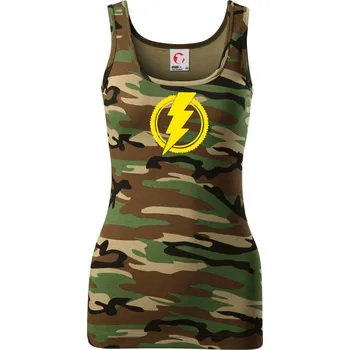 Dámské tričko Ebike logo - Dámské Maskáčové tílko - S ( Hnědý maskáč )