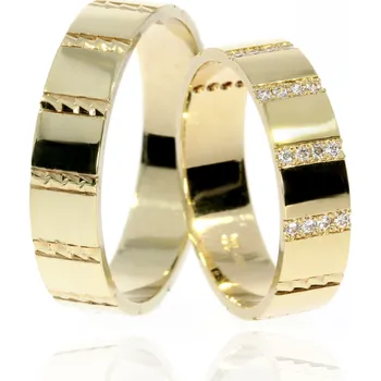 Prsten Zlatnictví Helios Zlaté snubní prsteny L-162 Kameny: Se Zirkony