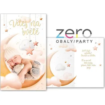 Přání s textem k narození + obálka - vítej na světě