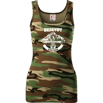Beskydy křížem krážem - Dámské Maskáčové tílko - 2XL ( Hnědý maskáč )
