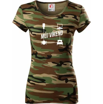 Dámské tričko Můj víkend PC - Dámské maskáčové triko - 2XL ( Hnědý maskáč )