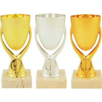 Pohár PE370 Barva: stříbro, Výška: 15,0 cm, Průměr kalichu: 6 cm