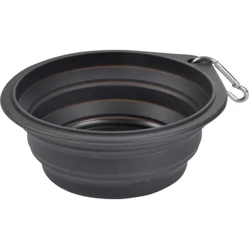 Miska pro psa Love Story Cestovní miska pro psy a kočky, skládací, O 15 cm, tmavě šedá