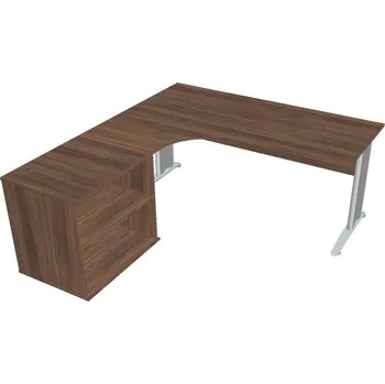 Kancelářský vozík HOBIS kancelářský stůl pracovní, sestava pravá - CE 1800 60 H P, ořech + doprava zdarma