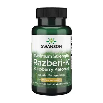 Swanson Razberi-K Raspberry Ketones Doplněk stravy s malinovými ketony 60 ks, vegetariánská kapsle, 500 mg