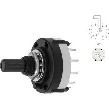vypínač Onpira Přepínač otočný 12 poloh Varianty provedení: 2 x 6