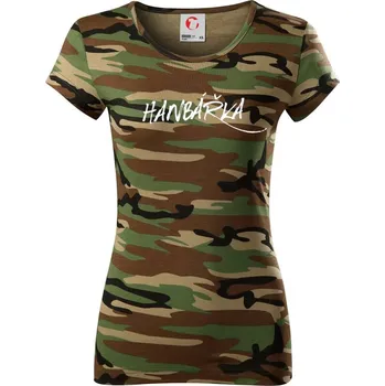 Dámské tričko Hanbářka - Dámské maskáčové triko - 2XL ( Hnědý maskáč )