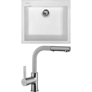 Kuchyňský dřez Set Sinks (dřez Cube 560 Milk 28 + baterie Enigma S Milk 28) CU56028ENSGR28