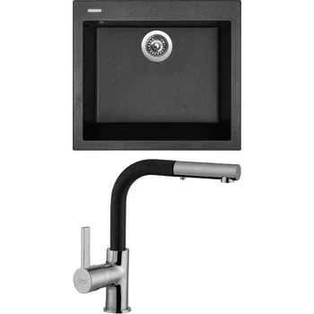 Kuchyňský dřez Set Sinks (dřez Cube 560 Granblack 30 + baterie Enigma S Granblack 30) CU56030ENSGR30