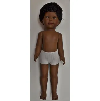 Panenka Realistická panenka snědý chlapeček Karim od firmy Vestida de Azul (Karim - černé kudrnaté vlasy - afro - 45 cm )