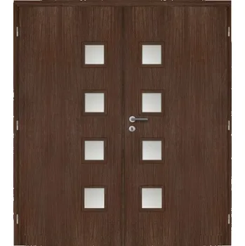 Interiérové dveře Interiérové dveře folie DOORNITE 185 cm GIGA sklo dvoukřídlé