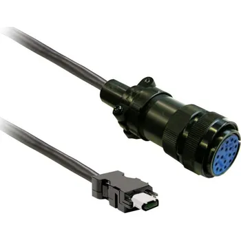 Síťový kabel SCHN VW3M8D2AR50 Enkodérový kabel pro servomotory BCH2xH/xM/xR, kovový MIL konektor, délka 5 m.