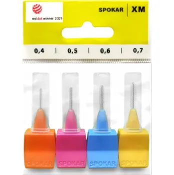 Zubní kartáček Spokar XM 0,4 - 0,7 mm mezizubní kartáčky sada mix 4 kusy