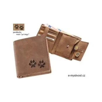 Peněženka E-myslivost Kožená myslivecká peněženka - motiv Psí stopy I