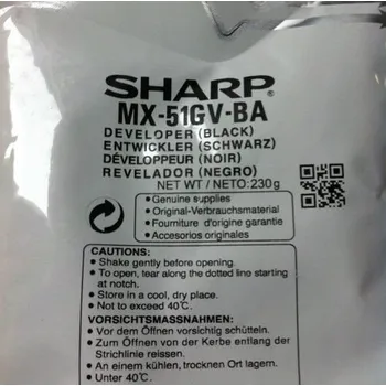 Sharp černý (black) developer, MX-51GVBA, 150000 stran při 5% pokrytí, pro Sharp MX 4112