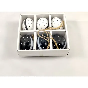 Velikonoční dekorace Vajíčka závěsná - bílá, černá