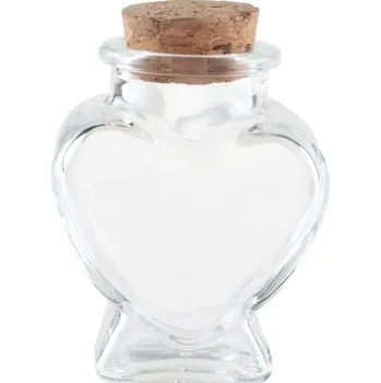 Dóza na potraviny Santex Dózičky skleněné se zátkou Srdce 4 x 4 x 6 cm