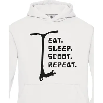 Dívčí mikina Dětská mikina Eat sleep scoot repeat, Barva Bílá, Velikost 98-104, Canvas Dětská mikina Bezvatriko.cz 0993