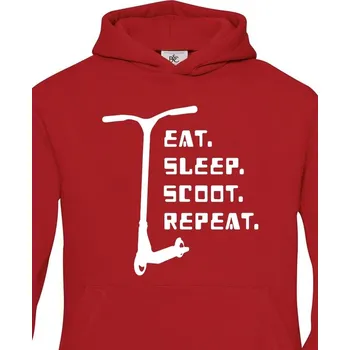 Chlapecká mikina Dětská mikina Eat sleep scoot repeat, Barva Červená, Velikost 134-140, Canvas Dětská mikina Bezvatriko.cz 0993