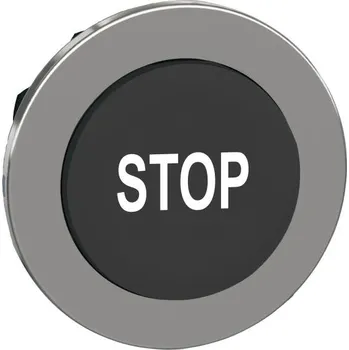 SCHN ZB4FL234 Ovládací hlavice stiskací s přesahem, zapuštěné provedení, Černá, se symbolem