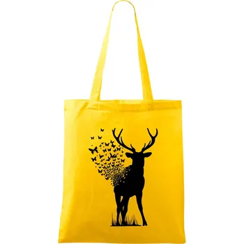 Nákupní taška Deer Butterfly - Taška bavlněná - 42 x 38 cm ( Žlutá )