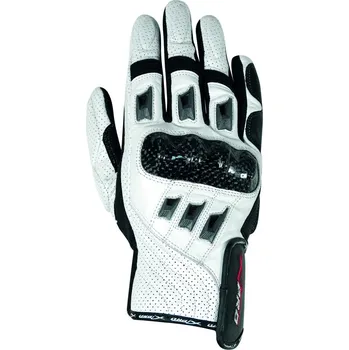 Moto oblečení BIONIC bílé kožené moto rukavice A-PRO - S