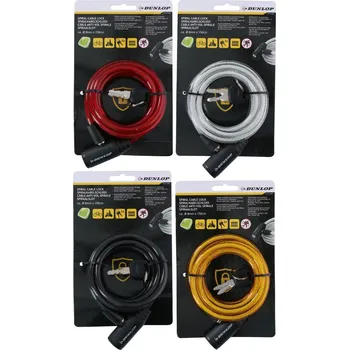 Zámek na kolo Zámek na kolo Dunlop 0,8x150 cm, různé barvy Vyber barvu :: Stříbrná