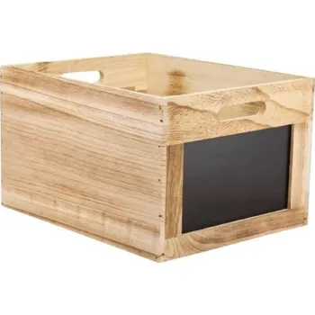 Securit Dřevěný box s popisovacími tabulkami 21 x 35 x 28,3 cm