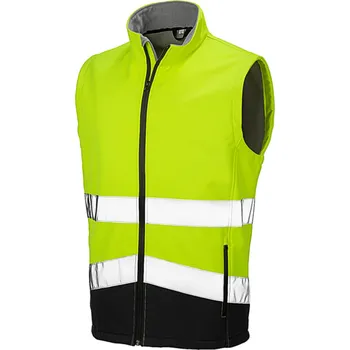 Result Potisknutelná reflexní Safety Softshell vesta Velikost: 3XL, Barva: žlutá-černá