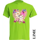 detske-levne-bavlnene-tricko-potisk-laska-zviratka Barva: Lime - limetková, velikost: 104