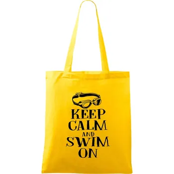 Keep calm and swim on - Taška bavlněná - 42 x 38 cm ( Žlutá )