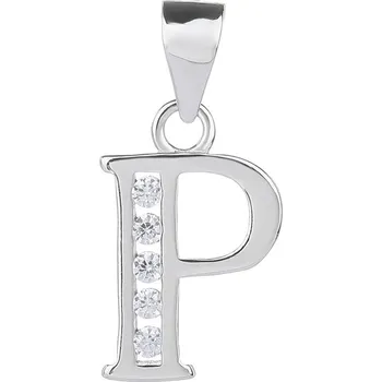 Přívěsek Bealio BEALIO Stříbrný přívěsek PÍSMENO P se zirkony 03-02916-0891