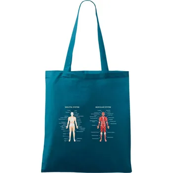 Skelet and Moscular system - Taška bavlněná - 42 x 38 cm ( Petrolejová )