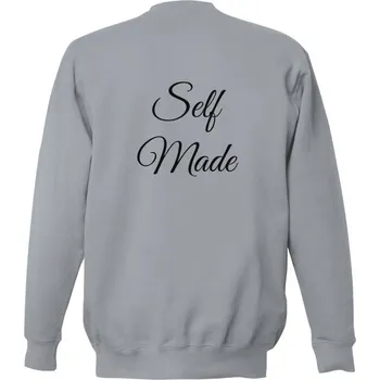 Pánská mikina Mikina bez kapuce Unisex s potiskem Mikina šedivá self made pánské