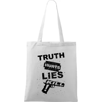 Truth Hurts lies kill - Taška bavlněná - 42 x 38 cm ( Bílá )